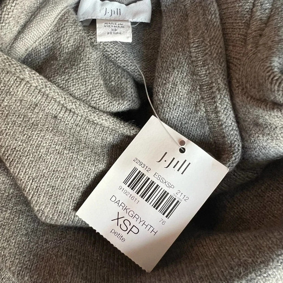 J. Jill Size XS Petite Dark Gray Mock Neck Knit Sweater Dress NEW! - Picture 4 of 5